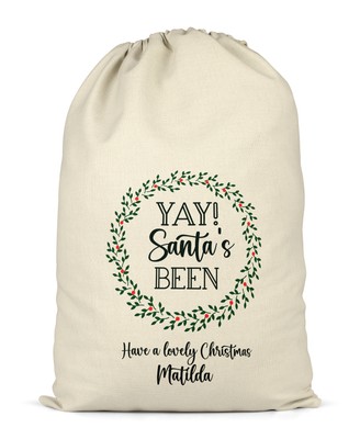 Personalisierter Weihnachtssack Weihnachtsmannkranz Xmas Geschenktüte XL Geschenke Geschenke