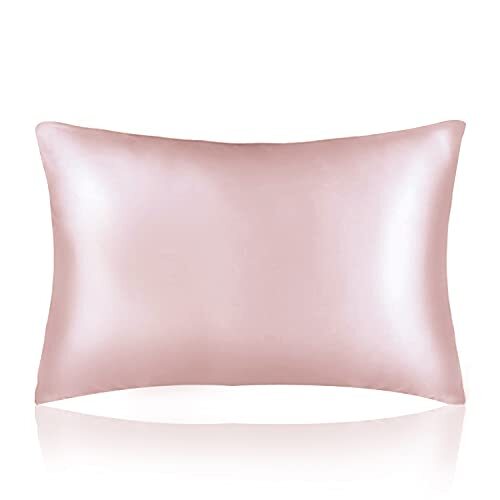 Pink Silk Pillowcase for Hair and Skin Care, Both Sides 19 Momme 6A Mulberry ...-image
