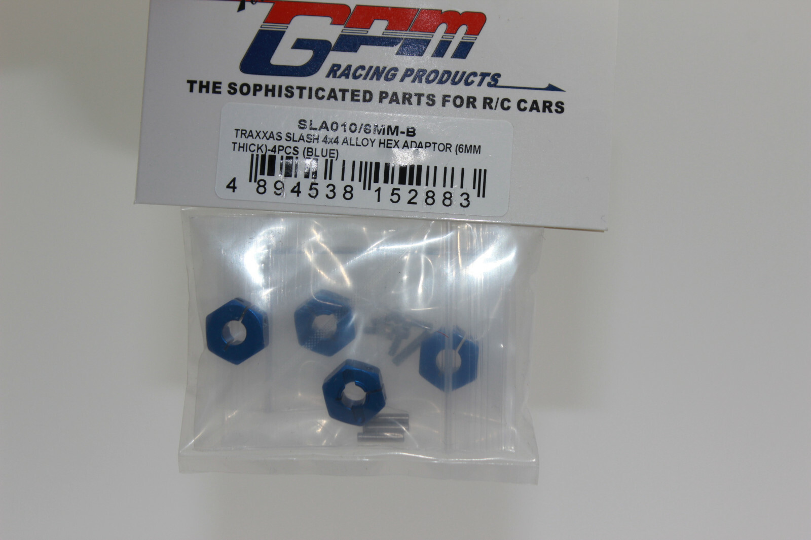 GPM SLA010 6MM B Blue Aluminum Hex Adaptor 6Mm For 1:10 Slash + Rally New