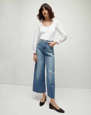 Veronica Beard Taylor Cropped Wide-Leg Jean in Enough Said Size 27 NEW