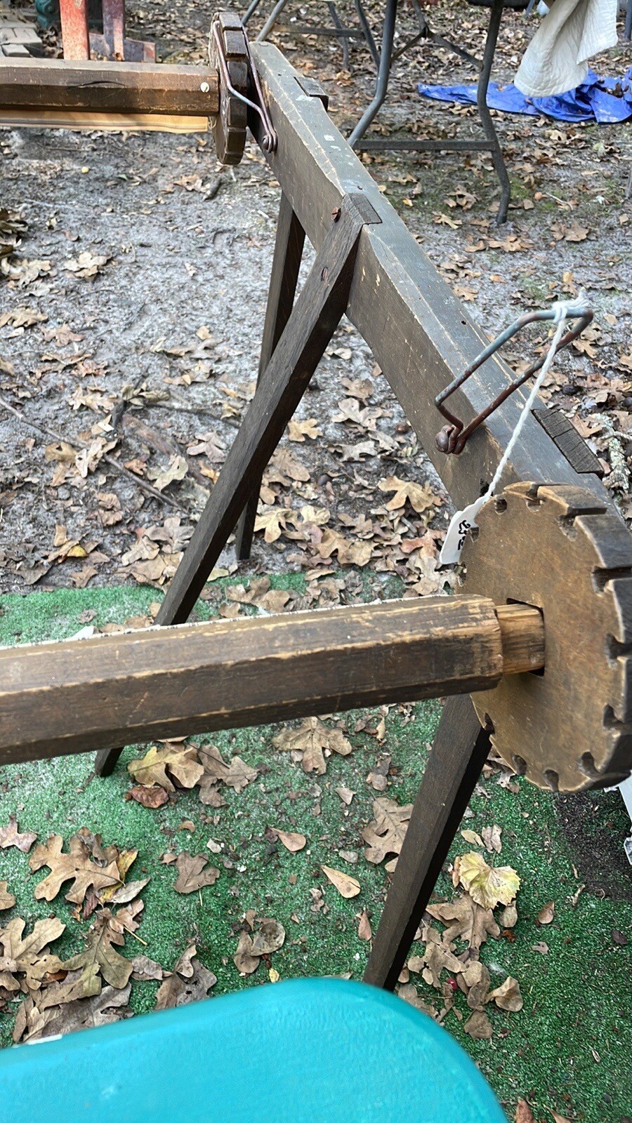 Large Primitive Antique wooden quilting frame eBay