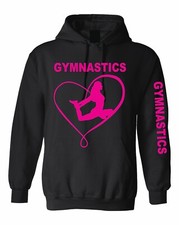 Gymnastic hoodie pink design Black Hooded Sweatshirt  
