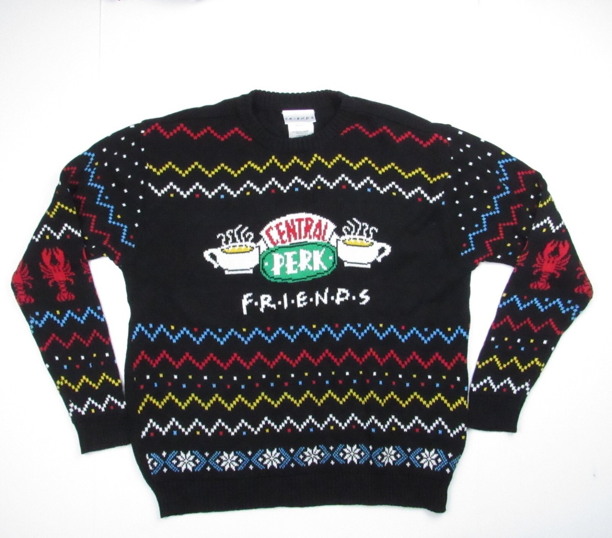 Friends Central Perk Winter Holiday Ugly Christmas Sweater Women's Size XL