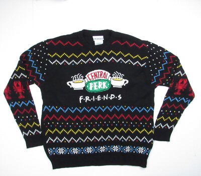Friends Central Perk Winter Holiday Ugly Christmas Sweater Women's Size XL 