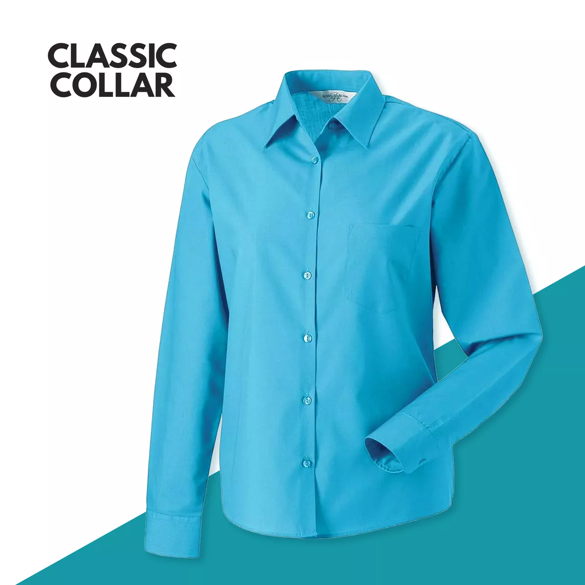 Turquoise blue store formal shirt