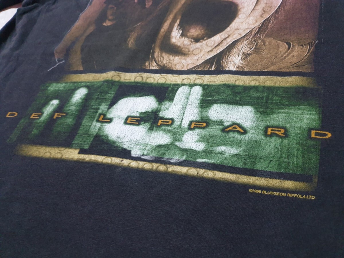 VINTAGE 90s 1996 DEF LEPPARD SLANG WORLD TOUR CONCERT T SHIRT 