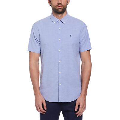 Penguin Oxford Stretch SS Shirt Amparo Blue