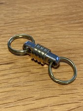 EDC Carabiner Keychain, Key Ring with Stainless Steel Gold Color Tube Bead