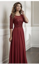 Christina Wu Elegance 17913 Beaded Top Mother Of The Bride Dress Red Size 16