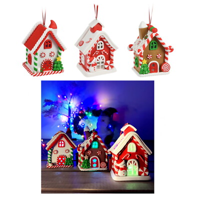 Lebkuchenhaus Christbaumschmuck LED Farbwechsel Hängeschmuck