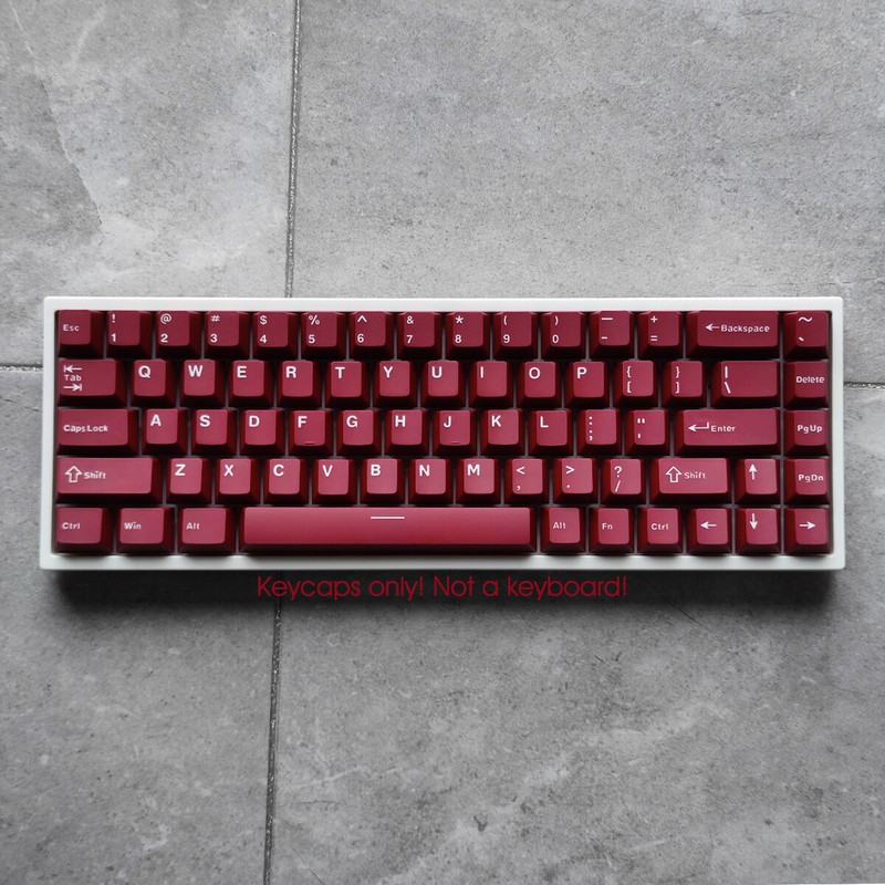 Deep Wine Red Doubleshot 126 Keycaps Set PBT for Cherry MX Mechanical Keyboards