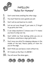Papillon Rules for Humans - CUSTOM MATTED - D...