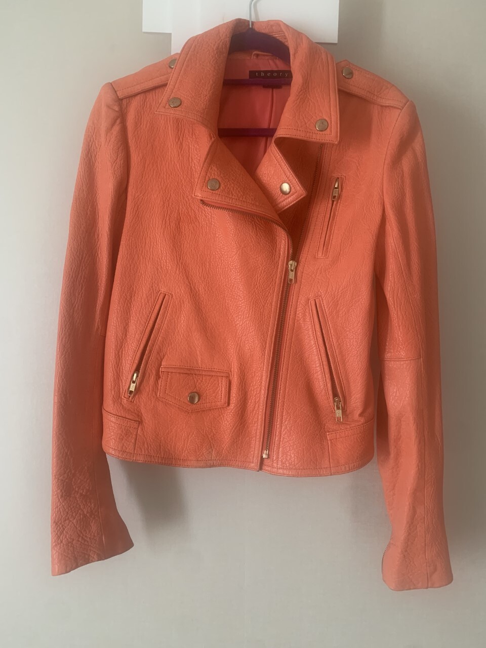 GENUINE THEORY LEATHER PEACH/ORANGE 