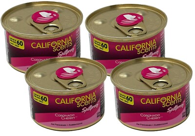 California Scents Spillproof Car Air Freshener, Coronado Cherry, 4 Pack