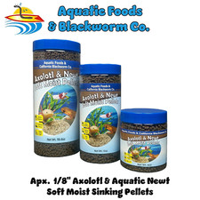 Axolotl Newt 1/8" Soft Moist Sinking Pellets. Shrimp, Snails, Bottom Fish