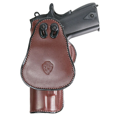 PADDLE HOLSTER FOR BROWNING HI POWER 1911 OWB LEATHER PADDLE W