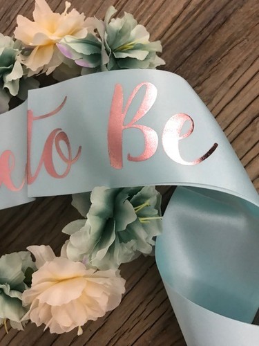 Pastel Mint Green Bride to Be Sash Rose Gold Bridal Shower Bachelorette Wedding - Picture 6 of 6