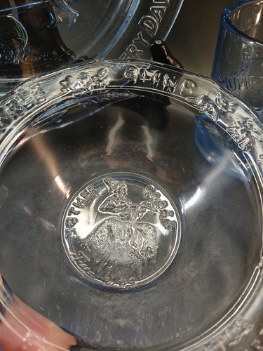 aTiara Childs Plate Cup And Bowl Blue Glass - 第 3/7 張圖片