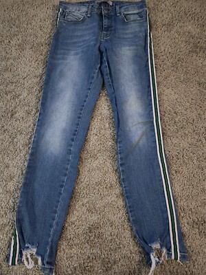 Zara Basic Denim Women s Stripped Jeans-z1975-size 4 See Photos For Flaws