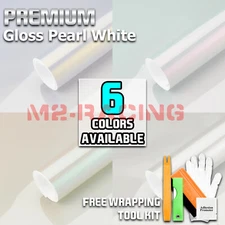 Gloss Pearl White Color Vinyl Wrap Sticker Decal Sheet Bubble Free