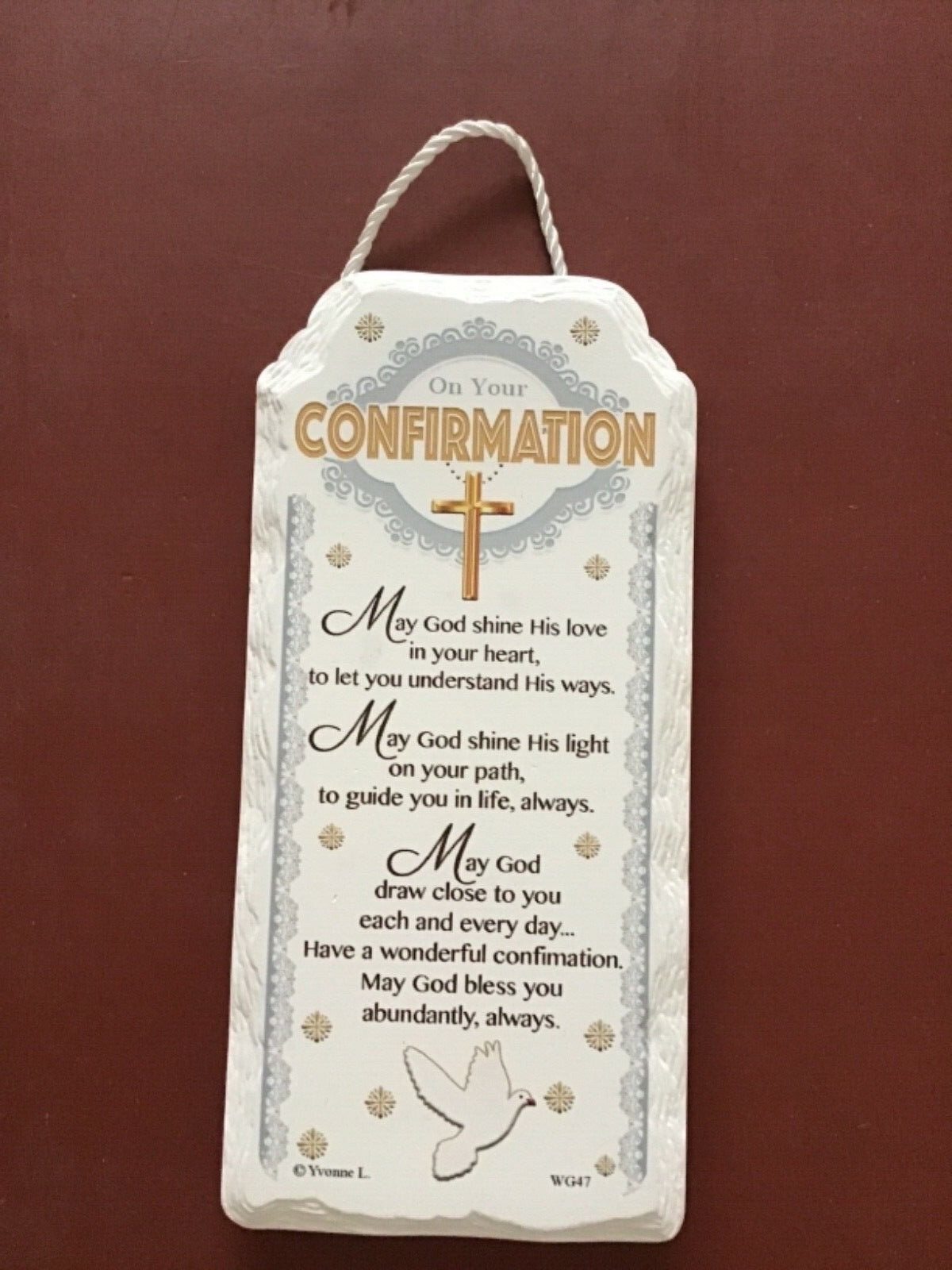 Confirmation celebration porcelain boxed gift hanging standing plaque free p&p