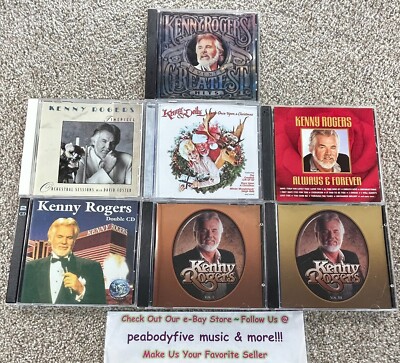 Lot Of 9 KENNY ROGERS CDS - Hits, Timepiece, Christmas, Always, Kenny Double  