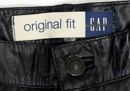 Pantalones de cuero GAP 6 de colección negros originales calce recto tiro alto Y2K años 90 2000 - Imagen 5 de 5