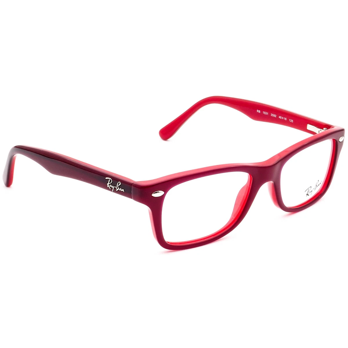 Ray Ban Kids Eyeglasses RB 1531 3592 Burgundy on Red Square Frame 46 16 125