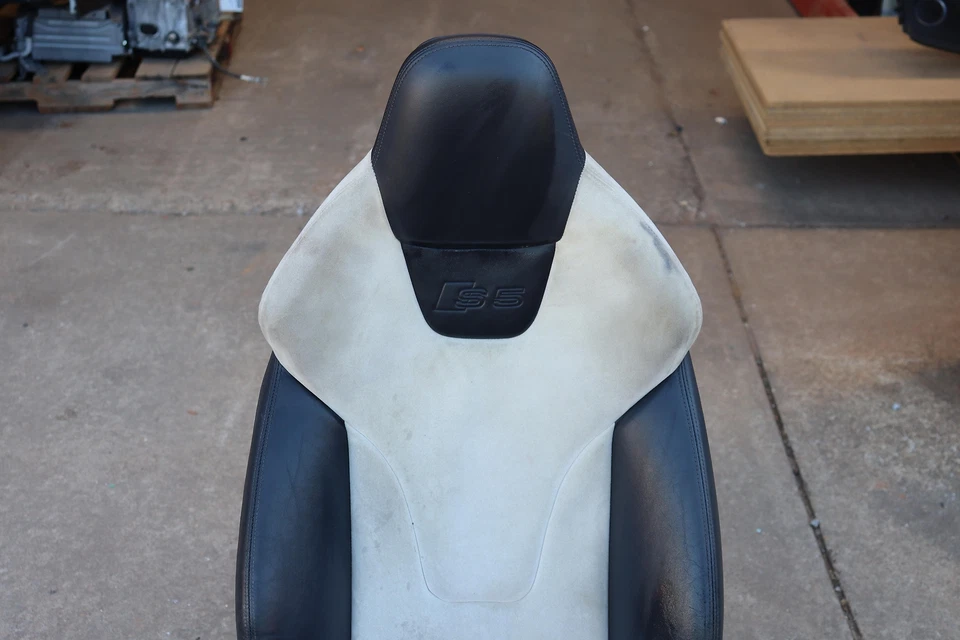 AUDI S5 2008-2013 ASIENTO DEL LADO DEL PASAJERO DELANTERO DERECHO TELA Y CUERO MONTAJE OEM Foto 2 de 4