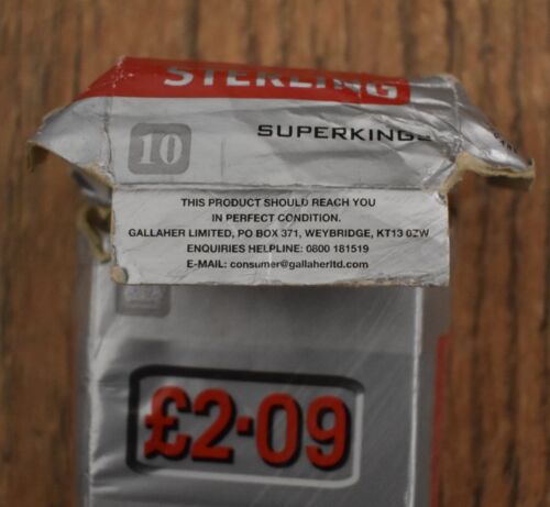VINTAGE 10 CIGARETTE PACKET Sterling Superkings Empty box rare UK Duty Paid - Picture 5 of 7