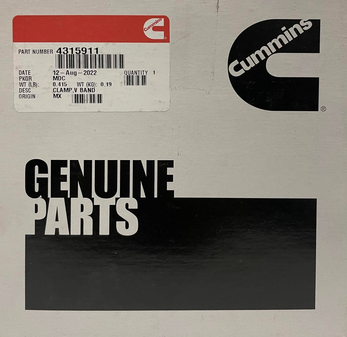 4315911 GENUINE CUMMINS V-BAND CLAMP OEM - NEW | eBay 