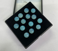  WHOLESALE NATURAL AQUA CHALCEDONY CABOCHON ROUND SHAPE LOOSE GEMSTONE