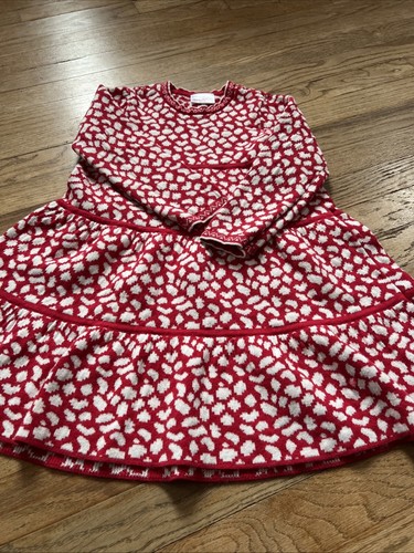 Hanna Andersson rot weiß Punkte Strick Pullover Kleid Urlaub Mädchen 110 5 Jahre - Bild 4 von 10