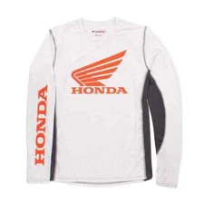 Official Honda Ride Red Performance Long Sleeve, White 