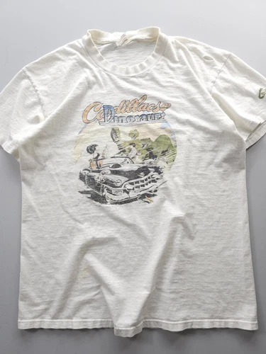 Vintage 1980s Cadillacs And Dinosaurs Video Game Promo T-shirt Elon Musk L