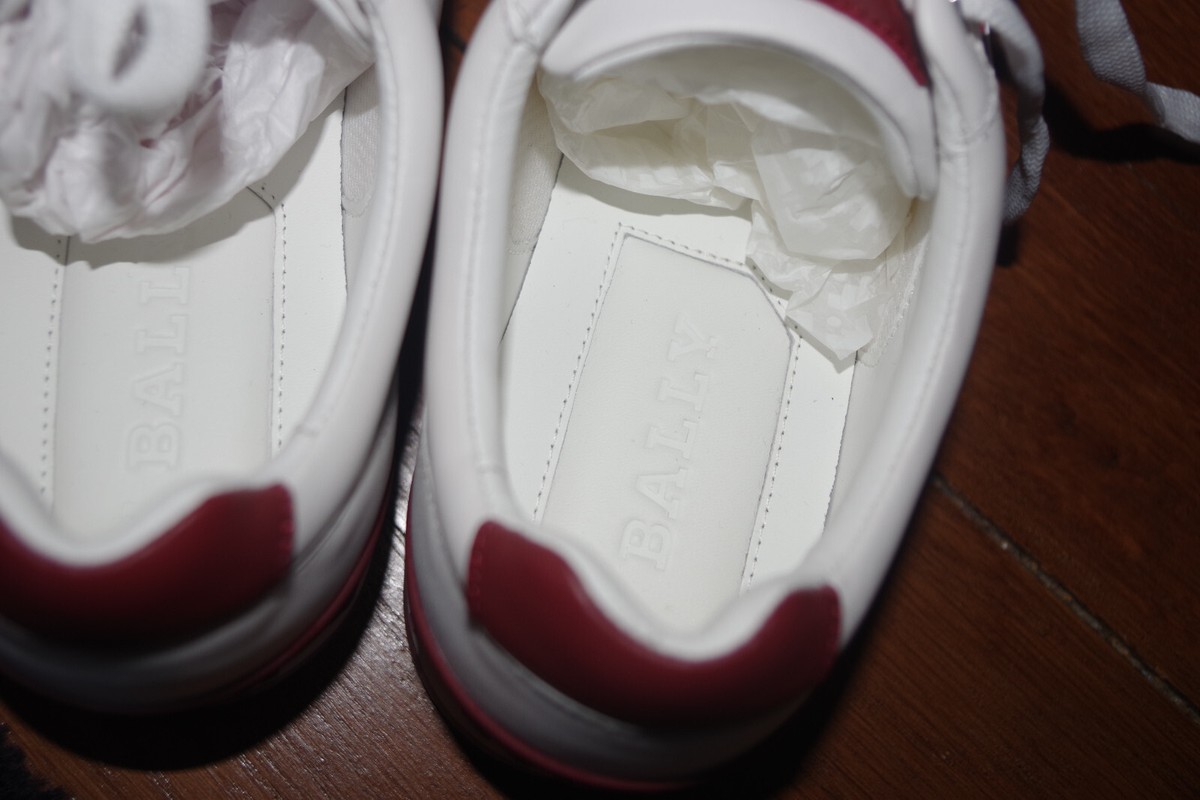 直営店☆BALLY☆SALE! Gismo-WG.O ロートップスニーカー NWT Bally MEN'S GISMO PLAIN CALF LEATHER SNEAKER, WHITE Size