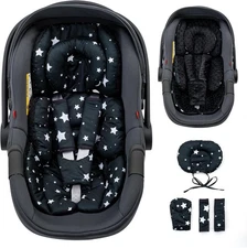 THE KENKYO Infant Insert with Extra Headrest, Adjustable Baby Car Black Star 