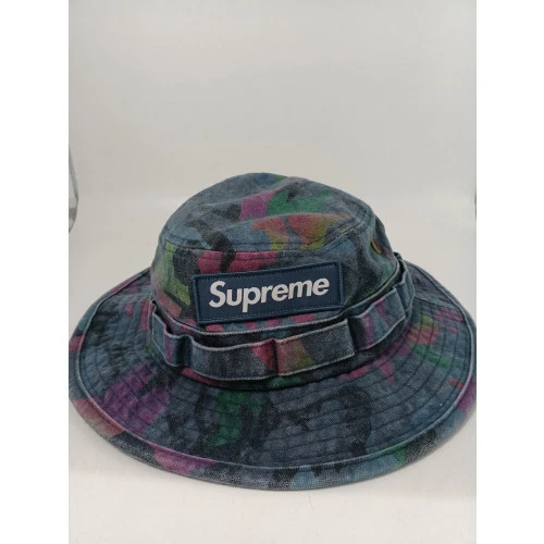 SUPREME TOILE LAVÉE BOONIE 24SS CAMOUFLAGE MARINE