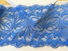 2 Yds Stretch Light Royal Blue Floral Lace Trim/Sewing/Lingerie/Crafts/7" Wide