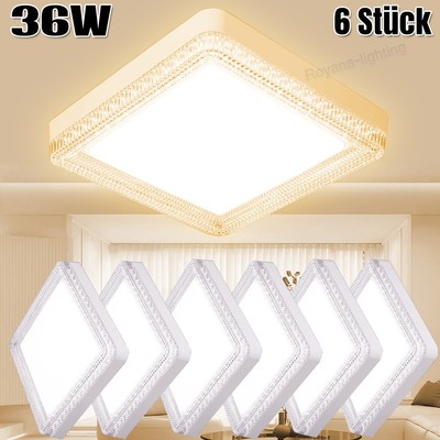 6x 36W LED Deckenlampe Warmweiß Deckenleuchte Panel Schlafzimmer Wohnzimmer Flur
