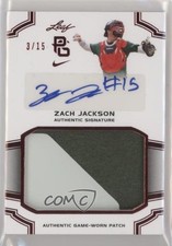 2016 Leaf Perfect Game National Showcase Red 3/15 Zach Jackson Patch Auto 1u7