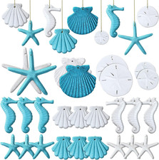 26 Pcs Beach Ocean Themed Christmas Ornaments Resin Coastal Decor