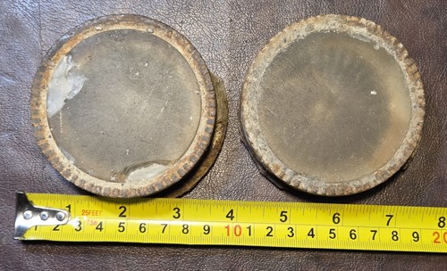 2 Antique Sidewalk Vault Light Pavement Light Glass Iron Round Circle Buffalo NY - Picture 4 of 10