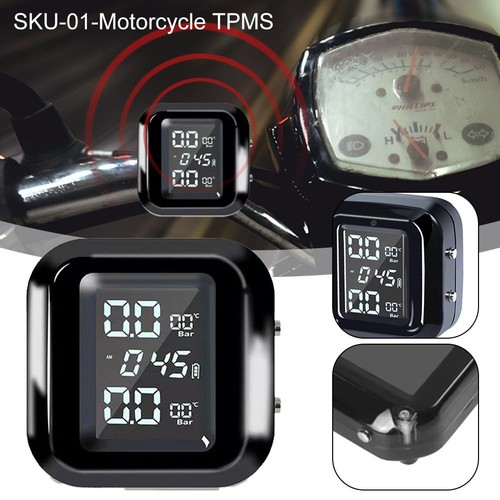 Motorcycle TPMS Wireless Tire Pressure Monitor System with LCD Display - Picture 2 of 11