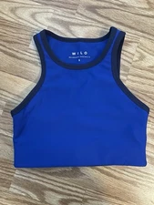 WILO Sports Bra Royal Blue High Neck Size Small