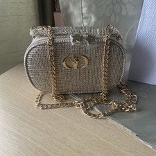 Stunning Dior Gold sparkling Pouch cross body shoulder bag - new