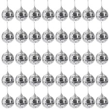 40 Pack Mirror Disco Ball 2 Inch Silver Hanging Disco Light Mirror Ball with ...