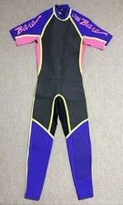 Vintage Retro 80 s Bare Long Full Wetsuit Size Medium Blue Yellow Pink Diving