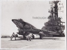Original photo Aircraft Carrier HMS Centaur &  Fleet air arm Scimitar jet 1961