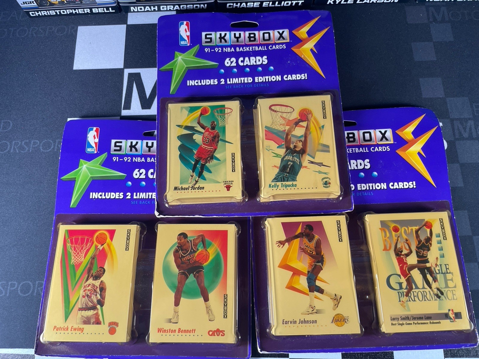 1991-92 SkyBox Blister Pack FACTORY SEALED w/ JORDAN ON TOP - 3 Pack Lot